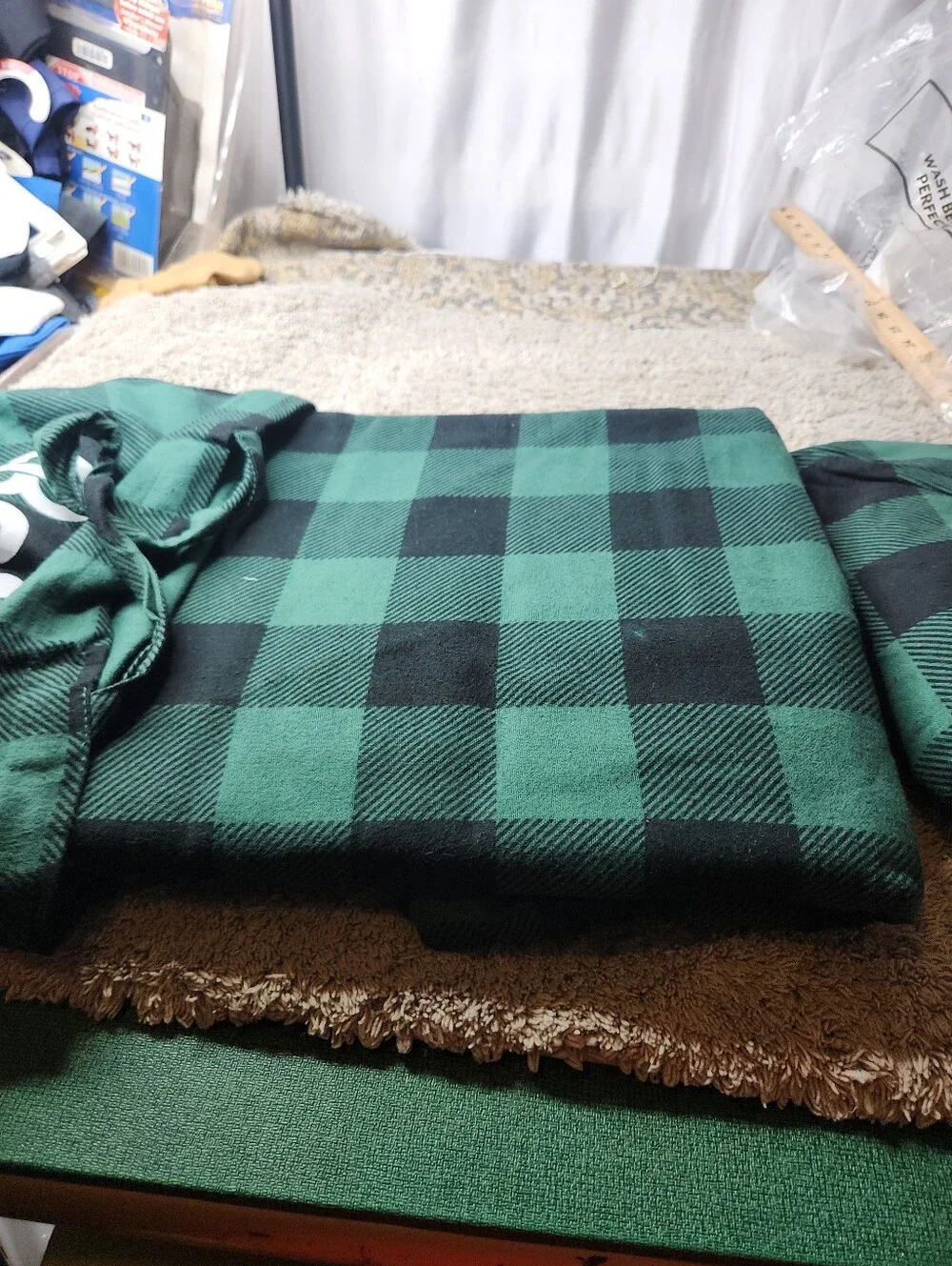 Full/Double Green Buffalo Plaid Sheet Set In A Bag - Bare